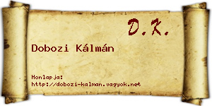 Dobozi Kálmán névjegykártya