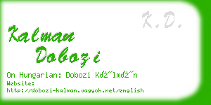 kalman dobozi business card